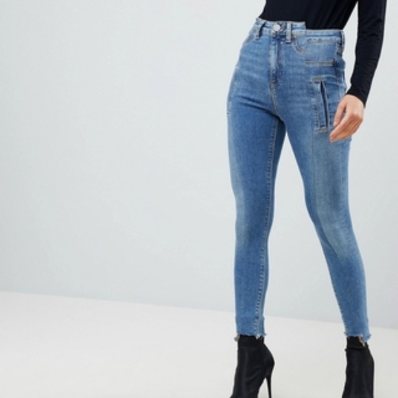 ASOS RIDLEY High Waist Skinny Jeans - Picture 1 of 3